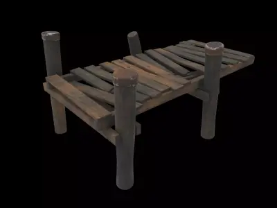 wood dock 02 3D model