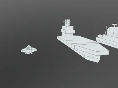 Wooden Toys Boat Pack Low-poly 3D model