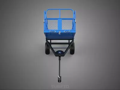TIPPING TRAILER CARGO CART WAGON GARDEN LAWN MOWER ATV TRACTOR 2 3D model