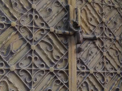  Ornate Metal Gate Scan Low-poly 3D model