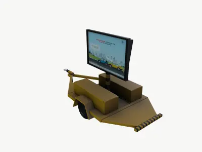 Portable Sign Trailer 3D model