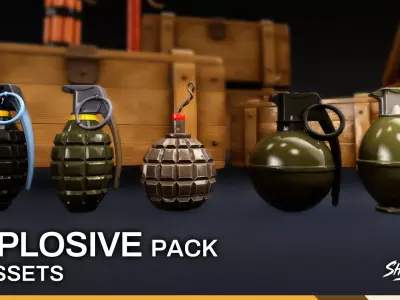 Explosive Pack Low-poly 3D model purchase