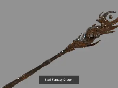 Staff Collection skull with chains hanging from it 3D Model Pack
