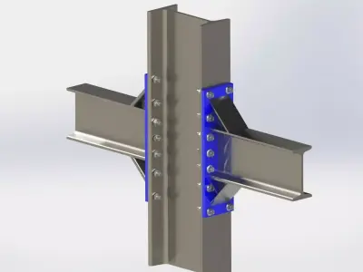 SolidWorks Weldments Steel Structure 500mm X 200 Free low-poly 3D model