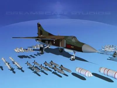 Mig 23 Flogger B V13 East Germany 3D model