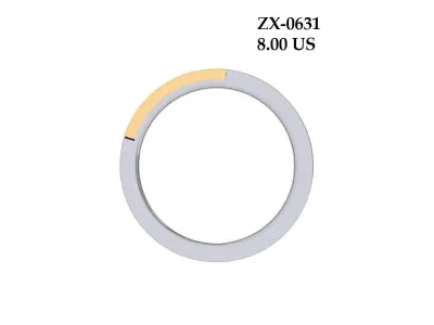 Solitaire Wedding Band 3D print model 11