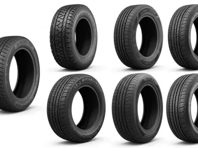 Realistic Car Tyre 3D Model  Vehicle Wheel Asset Low-poly 3D model