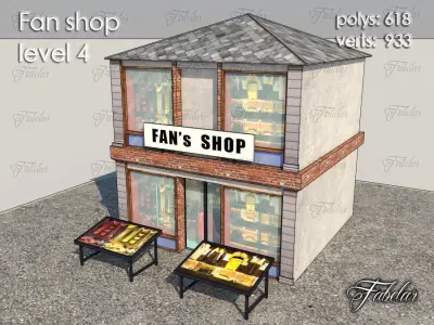 Fan Shop Low-poly 3D model shop