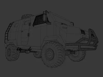 Armored Tactical Vehicle - Offroad Troop Transport Truck 3D model