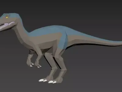 Dinosaurs Lowpoly - Swam Pack Low-poly 3D model