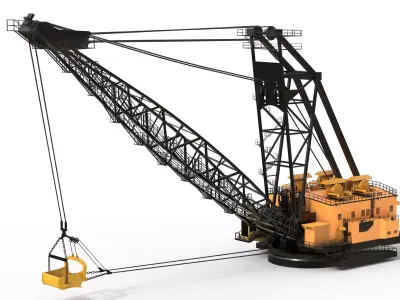 Draglines 8200 Low-poly 3D model