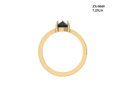Pear Solitaire Ring 3D print model 9