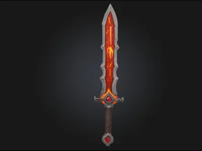 Elemental Sword Pack  Fire ice   Dark Fantasy Stylized Blades Low-poly 3D model