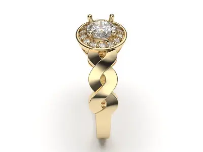 solitaire with ring sizes  8 part S119 3D print model