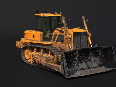 Generic Modern Bulldozer PBR Wear 3D model