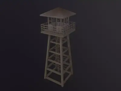 Military Watchtower 3D Model Low-poly 3D model