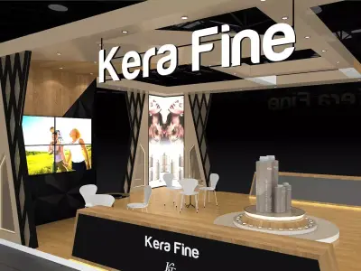 Exhibition Stand Stall 4 Side Open 7X11-Vray 3D model