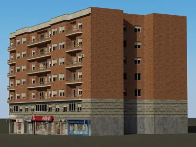 Building apartment Low-poly 3D model
