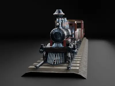 Old Train - Low poly Low-poly 3D model