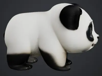 Panda Pet Low-poly 3D model