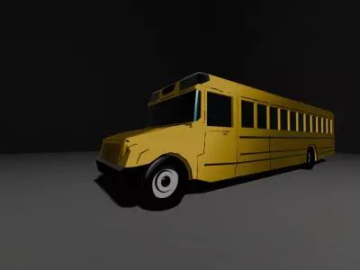 Auto bus escolar sencillo Free 3D model