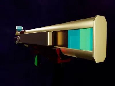 Plasma canon Low-poly 3D model