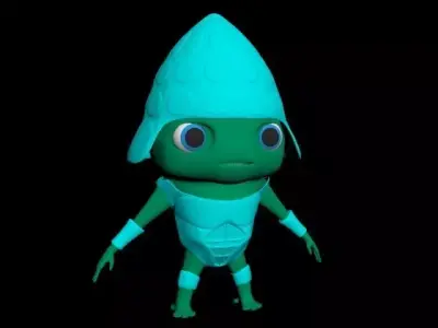 piyon creature with big eyes 3D model