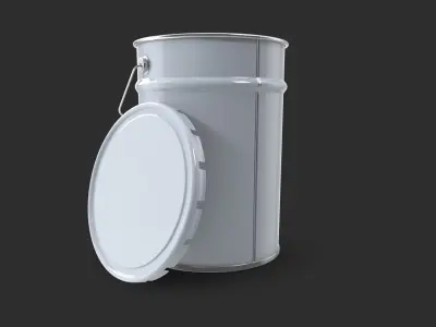 Painted Metal Bucket 20L 3D Model