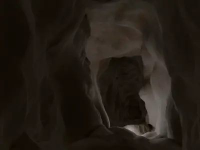 Tight underground tunnel  Low-poly 3D model