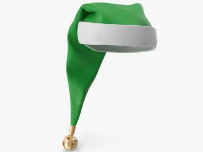Christmas Hat Green with Bell 2 v2 3D model