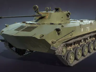 BMD-2 LOD1 Low-poly 3D model