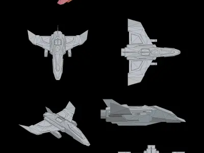 Spaceship Aircraft  Low-poly 3D model