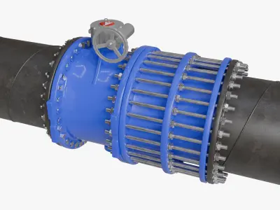 Butterfly Valve and Dismantling Joint 3D model