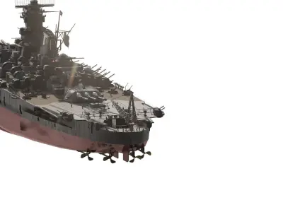 Japanese WW2 battleship 3D model