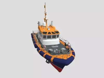 Rescue Patrol Boat Modern Marine Vessel Low-poly 3D model