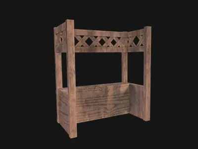 Tavern Counter Low-poly 3D model