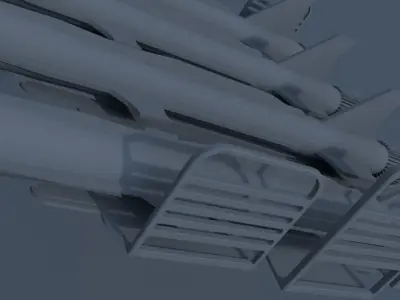  3 D Rocket system ground-air Low-poly 3D model