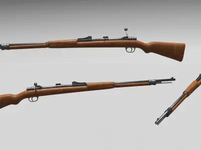 3D Mauser 87 Rifle - Low poly model Low-poly 3D model