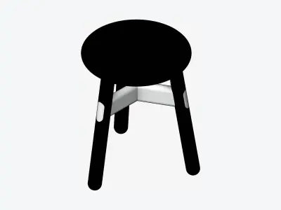 Stool - Timberline - Low Low-poly 3D model