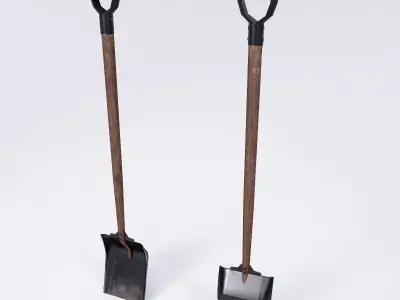 Spade 3d model garden shovel Low-poly 3D model