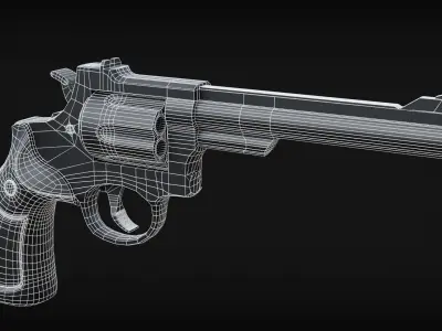 Revolver Gun Low-poly 3D model buy