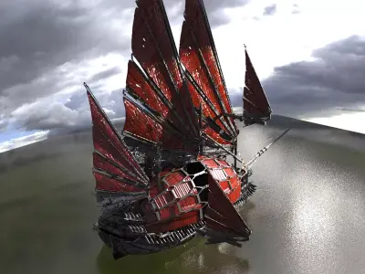 Great Khan royal ship Low-poly 3D model
