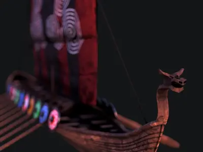 Vikings Ship v1 Low-poly 3D model