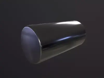 Silver Cylinder 3D Model Low-poly 3D model