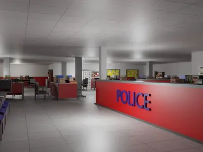 Police Station Low-poly 3D model buy