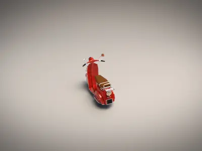 Low-Poly Cartoon Vespa Scooter Low-poly 3D model purchase