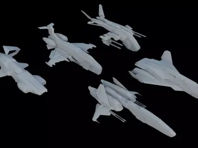 Sci Fi SET -  Aircraft Spaceship 3D model