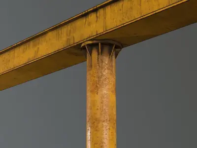 Industrial Ceiling Pillar Low-poly 3D model purchase