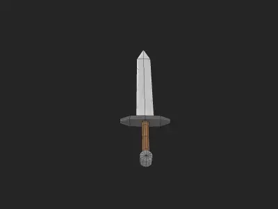 Sword Hand Painted Game Asset Free low-poly 3D model