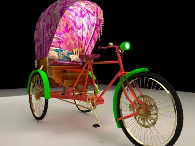 Chinese rick shaw 3D model
